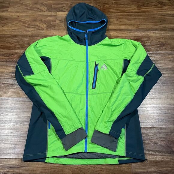 Eddie Bauer Jacket Green First Ascent Hiking Travel Outdoors Hooded Men's Large - Picture 1 of 11